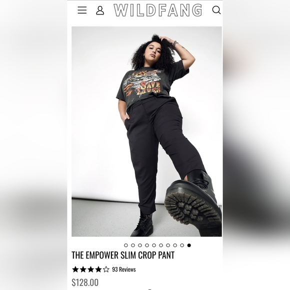 Wildfang Empower Slim Crop Pant Black Size 12 - Picture 7 of 7